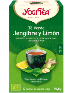 YOGI TEA TE VERDE, JENGIBRE Y LIMON 17 FILTROS
