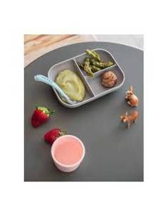 BEABA PLATO DIVIDIDO SILICONA GRIS MINERAL 2