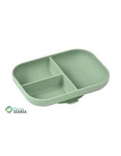 BEABA PLATO DIVIDIDO SILICONA VERDE SALVIA
