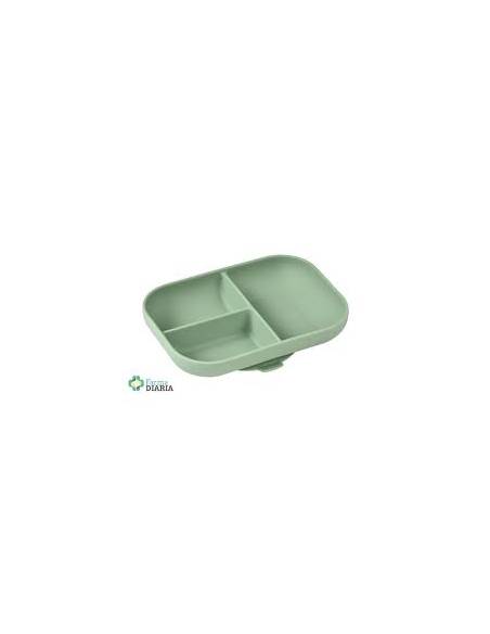 BEABA PLATO DIVIDIDO SILICONA VERDE SALVIA