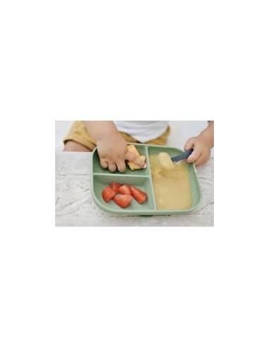 BEABA PLATO DIVIDIDO SILICONA VERDE SALVIA