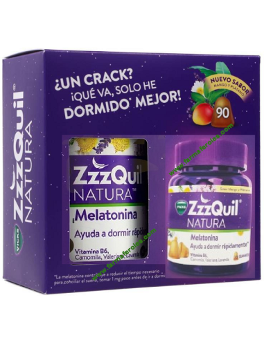 ZZZQUIL NATURA  90 GUMMIES SABOR MANGO Y PLATANO